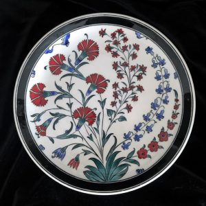 Karanfil Desenli Geleneksel Hediye Çini Tabak