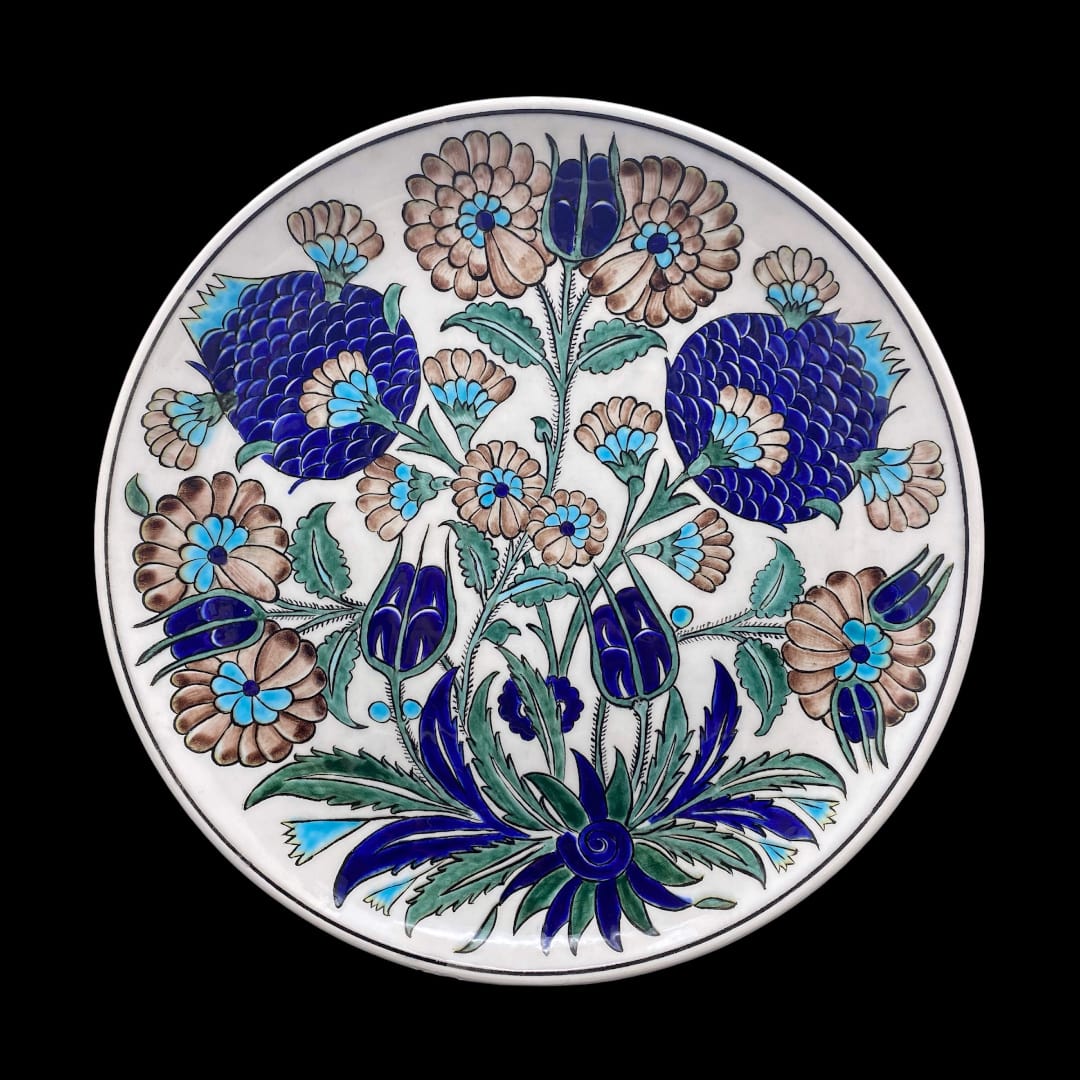 iznik-sam-isi-duvar-süsü-tabak-2 İznik Şam İşi Duvar Süsü Tabak
