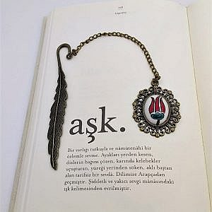 Lale Desenli Çini Kitap Ayracı