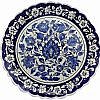 Rumi Desenli Mavi İznik Çini Tabak