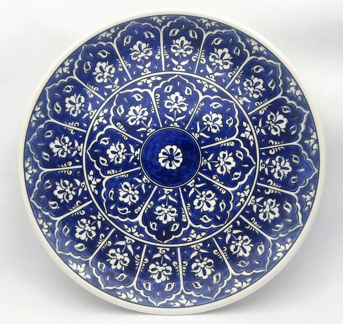 baba-nakkas-desenli-cini-tabak-kobalt-mavi-01 Baba Nakkaş Desenli Mavi Çini Tabak