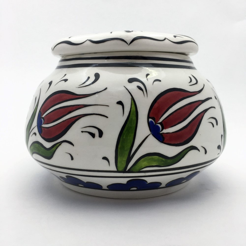 cini-sekerlik-lale-desenli-hediyelik-03 Çini Şekerlik Kırmızı Lale Desenli İş Hediyesi