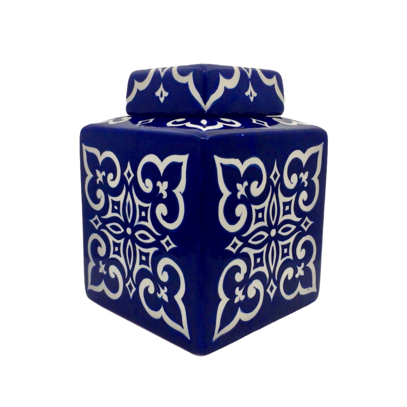 kobalt-mavi-dekoratif-cini-kup Kobalt Mavi Dekoratif Çini Küp