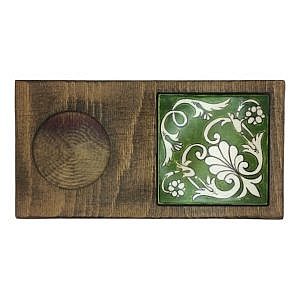 Rumi Desenli Yeşil Çini Kahve Sunumluk