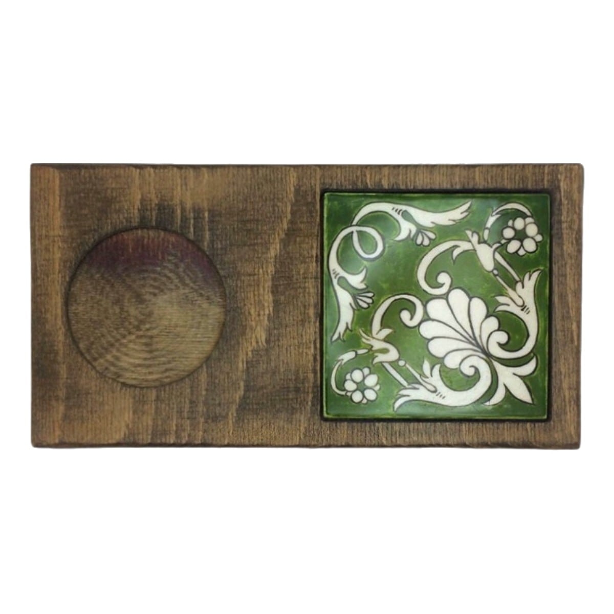 rumi-desenli-cini-kahve-sunumluk-yesil Rumi Desenli Yeşil Çini Kahve Sunumluk