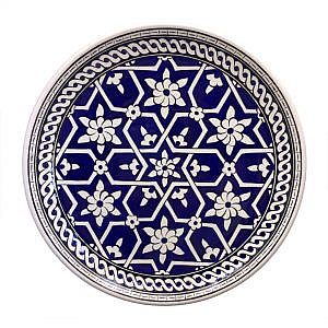 Bleu Blanc Duvar Süsü Çini Tabak