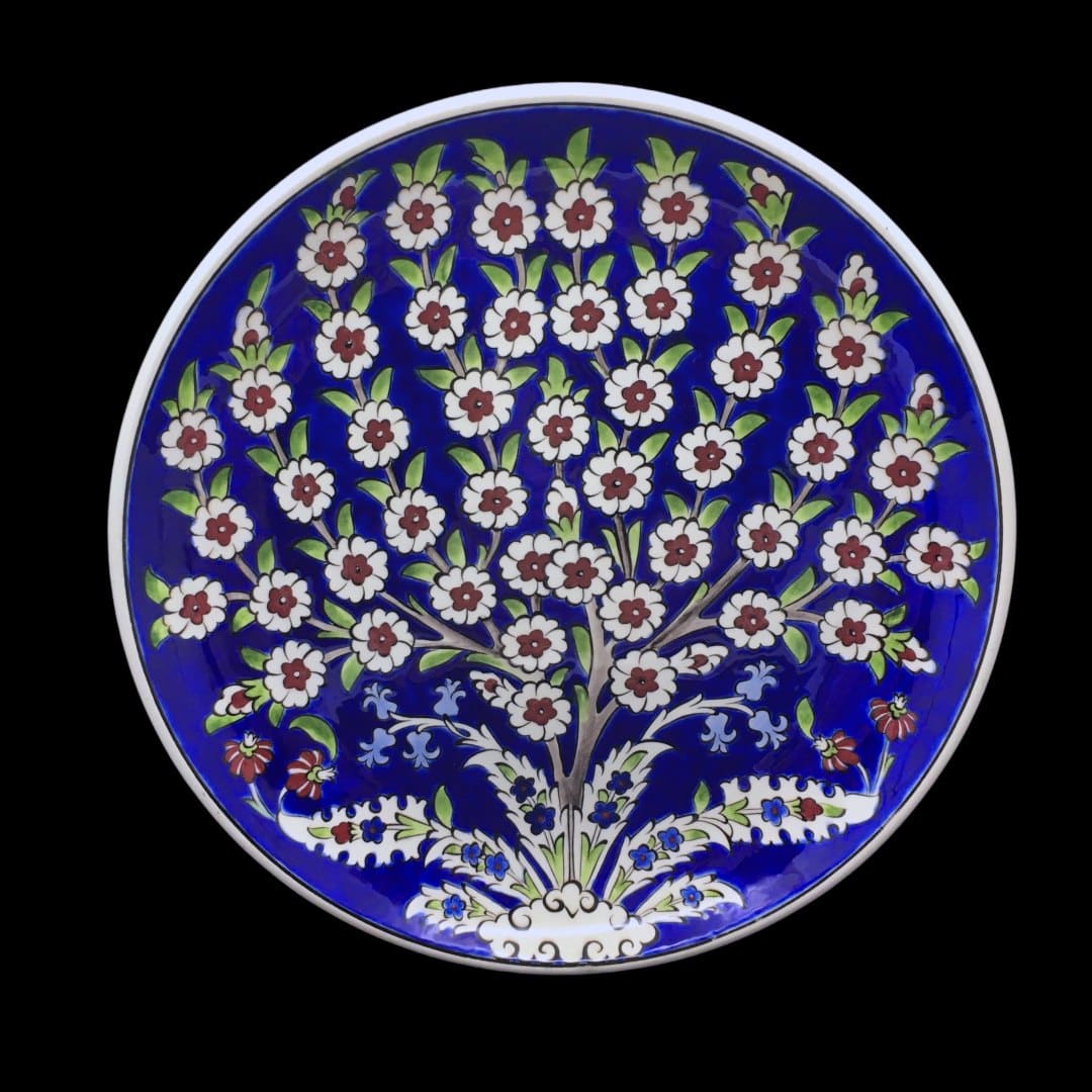 hayat-agaci-desenli-cini-tabak-2 Hayat Ağacı Desenli Çini Tabak