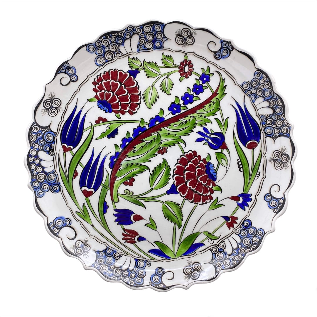 iznik-klasik-hancer-yaprakli-tabak-1 İznik Klasik Hançer Yapraklı Tabak