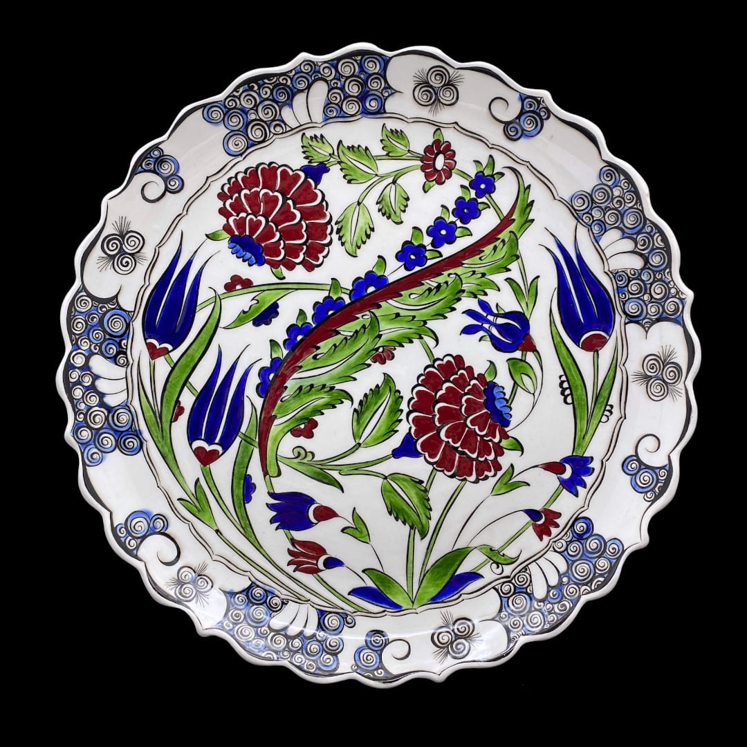 iznik-klasik-hancer-yaprakli-tabak-2 İznik Klasik Hançer Yapraklı Tabak