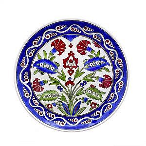 Karanfil Desenli İznik Çini Tabak