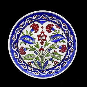 Karanfil Desenli İznik Çini Tabak