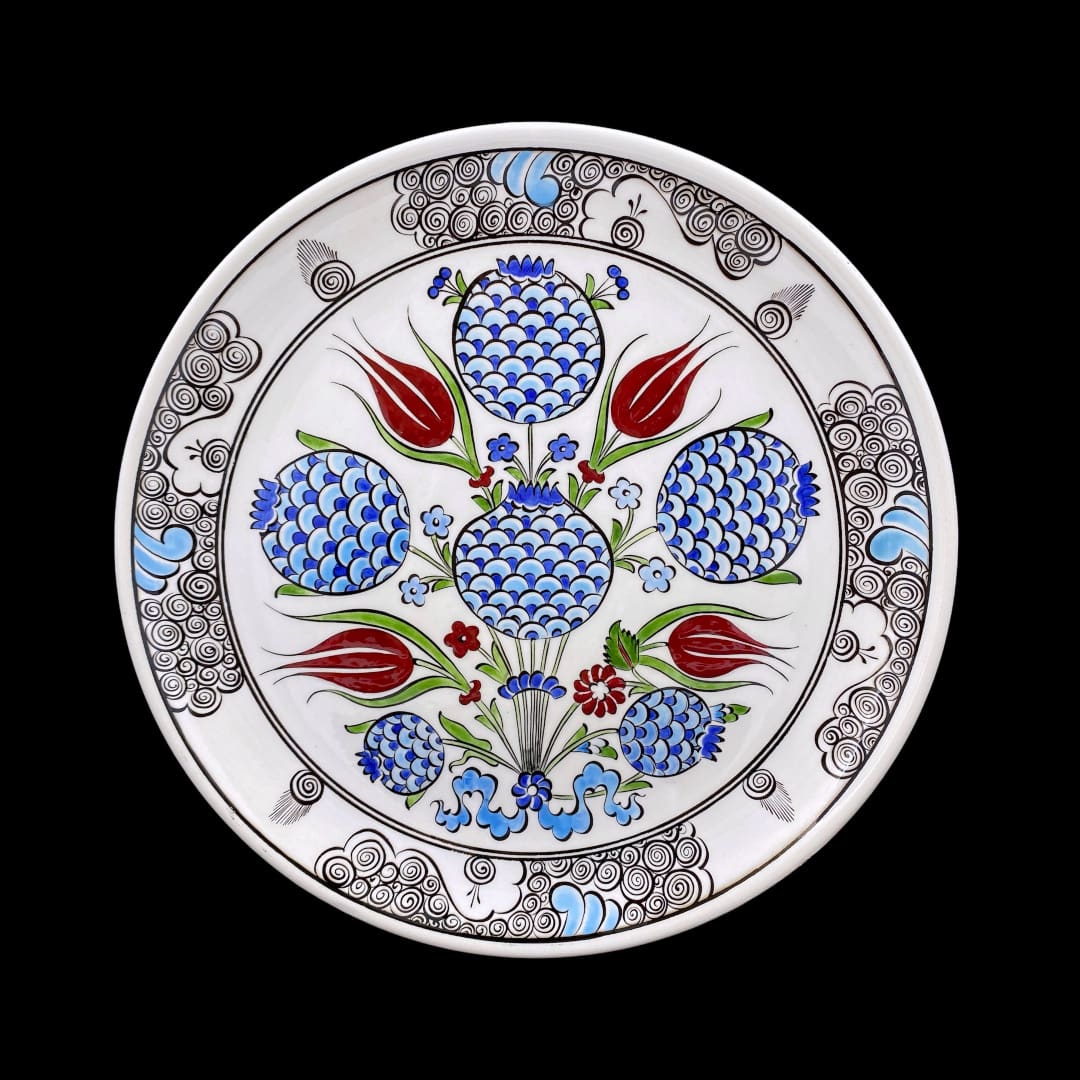 nar-ve-lale-motifli-hediyelik-cini-tabak-2 Nar ve Lale Motifli Hediyelik Çini Tabak