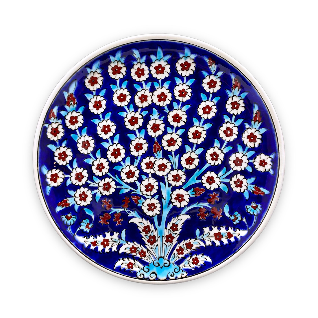 hayat-agaci-desenli-turkuaz-hediyelik-cini-tabak-2 Hayat Ağacı Desenli Turkuaz Çini Tabak