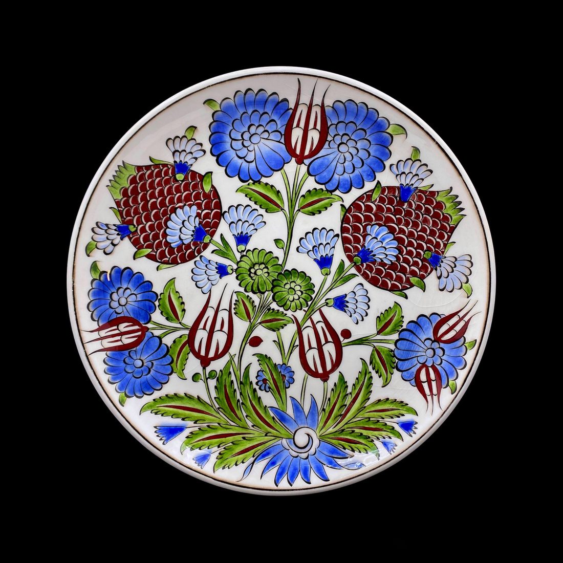 iznik-sam-isi-hediyelik-cini-tabak-2 İznik Şam İşi Hediyelik Çini Tabak
