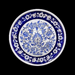 Rumi Desenli Bleu Blanc Çini Tabak