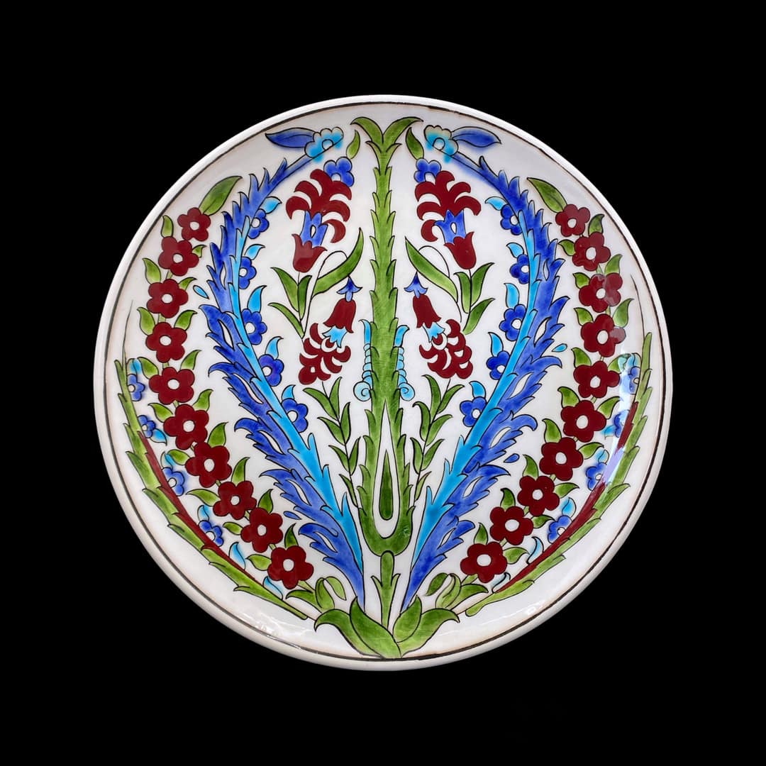 klasik-iznik-desenli-cini-tabak-2 Klasik İznik Desenli Çini Tabak