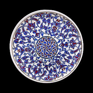 Rumi Desenli Çini Tabak Duvar Süsü