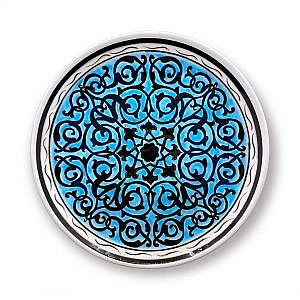 Rumi Desenli Turkuaz Hediyelik Çini Tabak