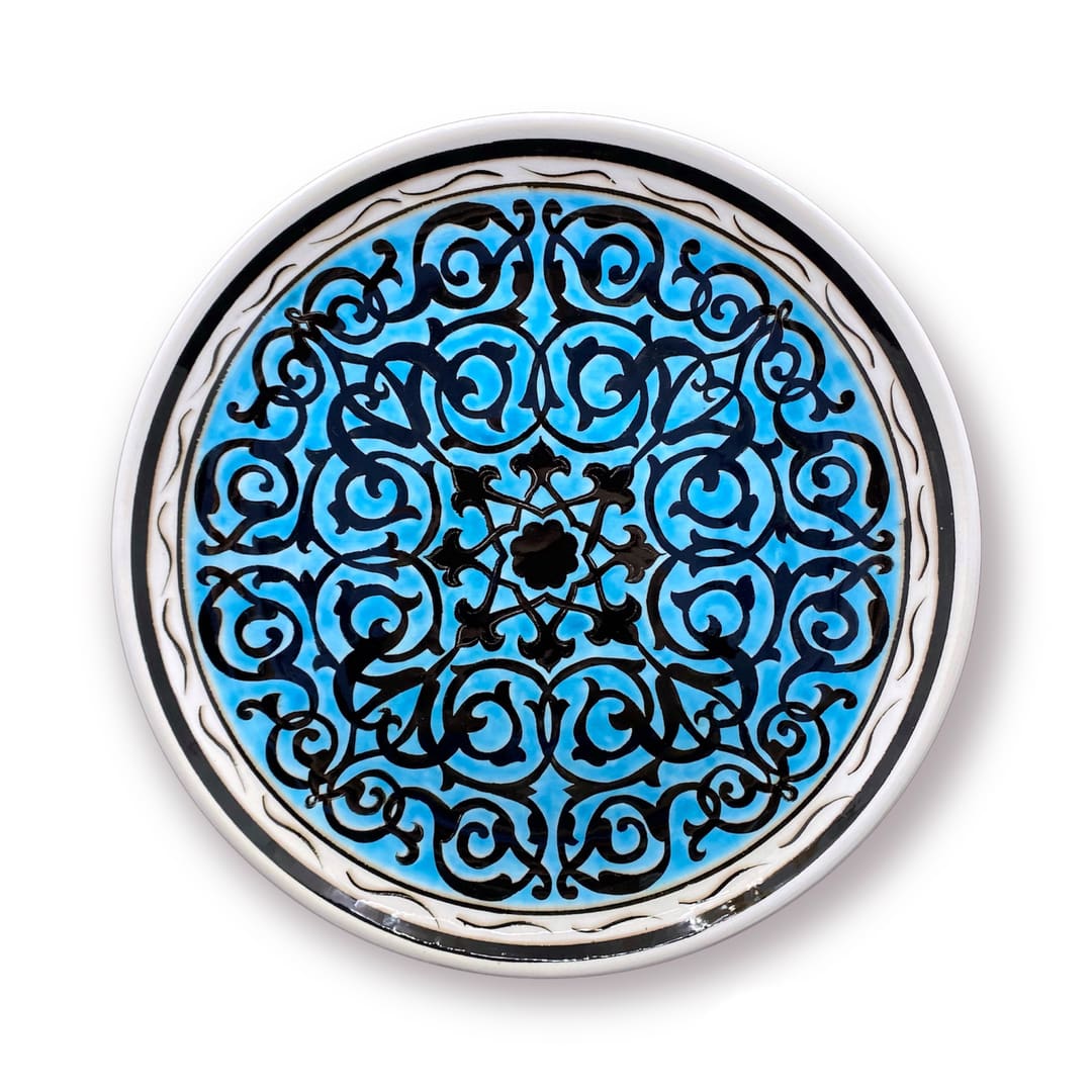rumi-desenli-turkuaz-hediyelik-cini-tabak-1 Rumi Desenli Turkuaz Hediyelik Çini Tabak