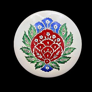 İznik Çini Desenli Tombak Duvar Süsü