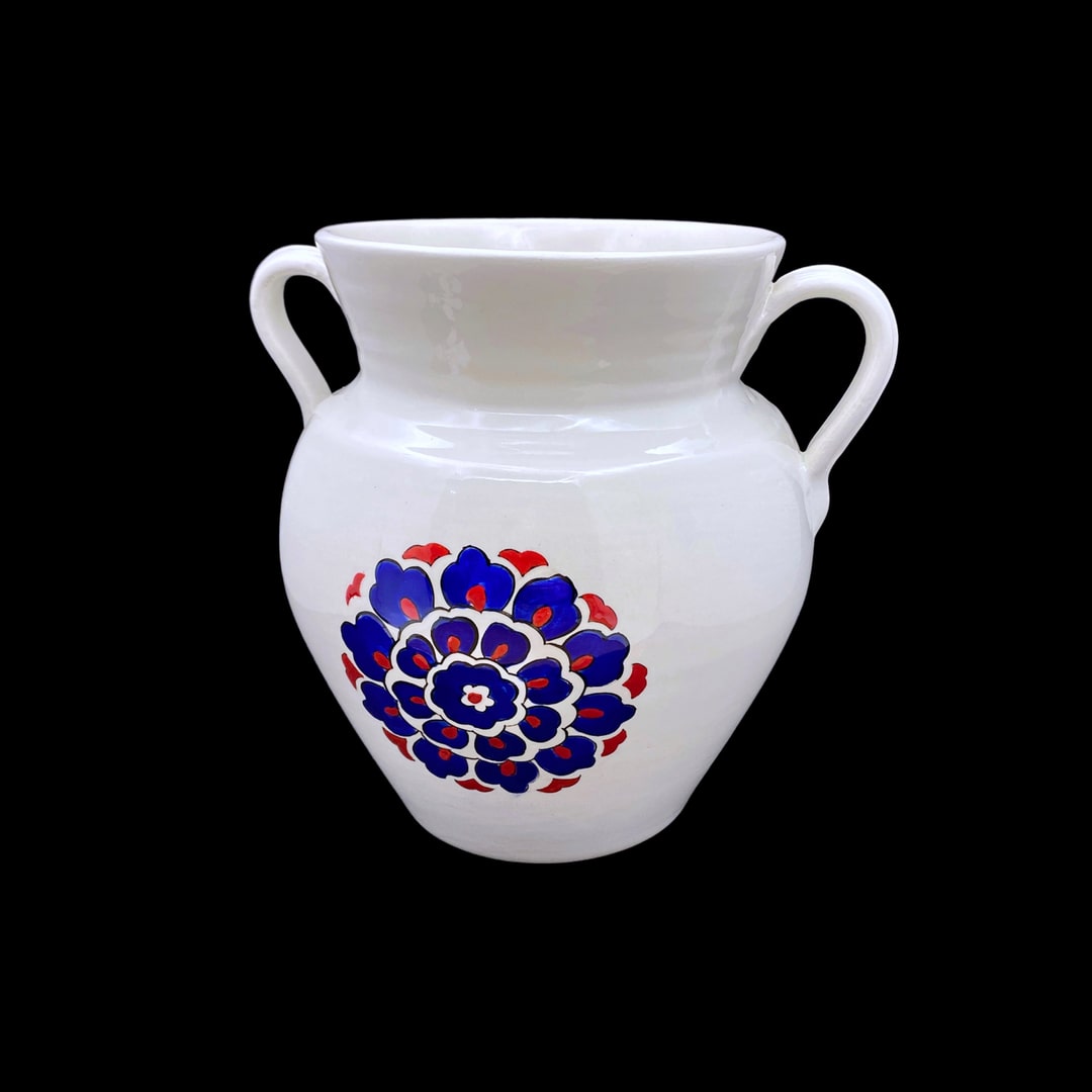 iznik-cini-desenli-dekoratif-küp-2 İznik Çini Desenli Dekoratif Küp