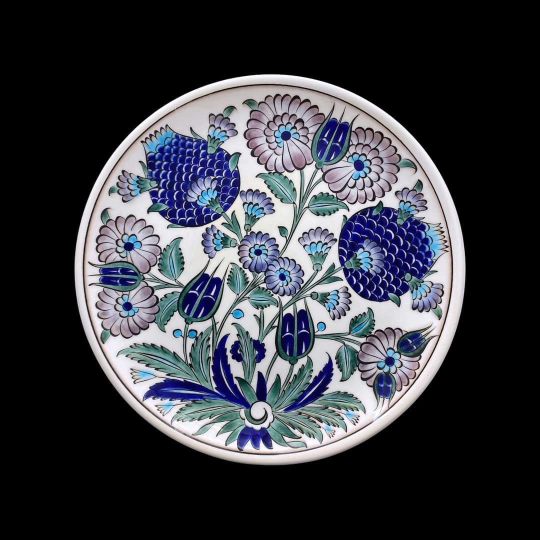 iznik-sam-isi-mangan-moru-hediyelik-tabak-2 İznik Şam İşi Mangan Moru Hediyelik Tabak