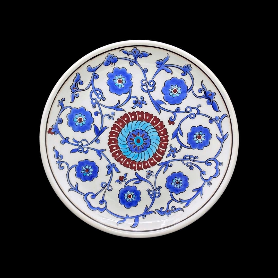 klasik-iznik-desenli-duvar-süsü-tabak-2 Klasik İznik Desenli Duvar Süsü Tabak