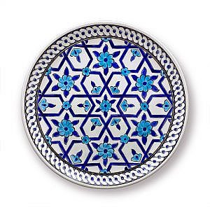 Mavi Beyaz Hediyelik Duvar Süsü Çini Tabak