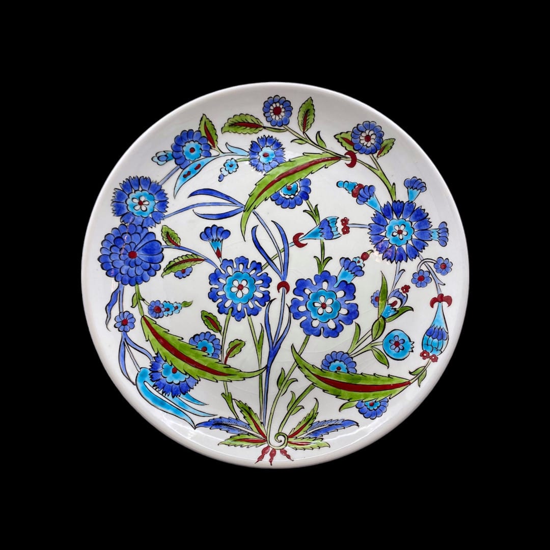 iznik-cini-desenli-dekoratif-tabak-2 İznik Çini desenli Dekoratif Tabak