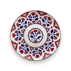 Kırmızı Klasik İznik Çini Tabak