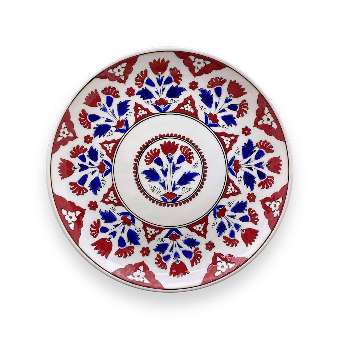kırmızı-klasik-iznik-cini-tabak-2 Kırmızı Klasik İznik Çini Tabak