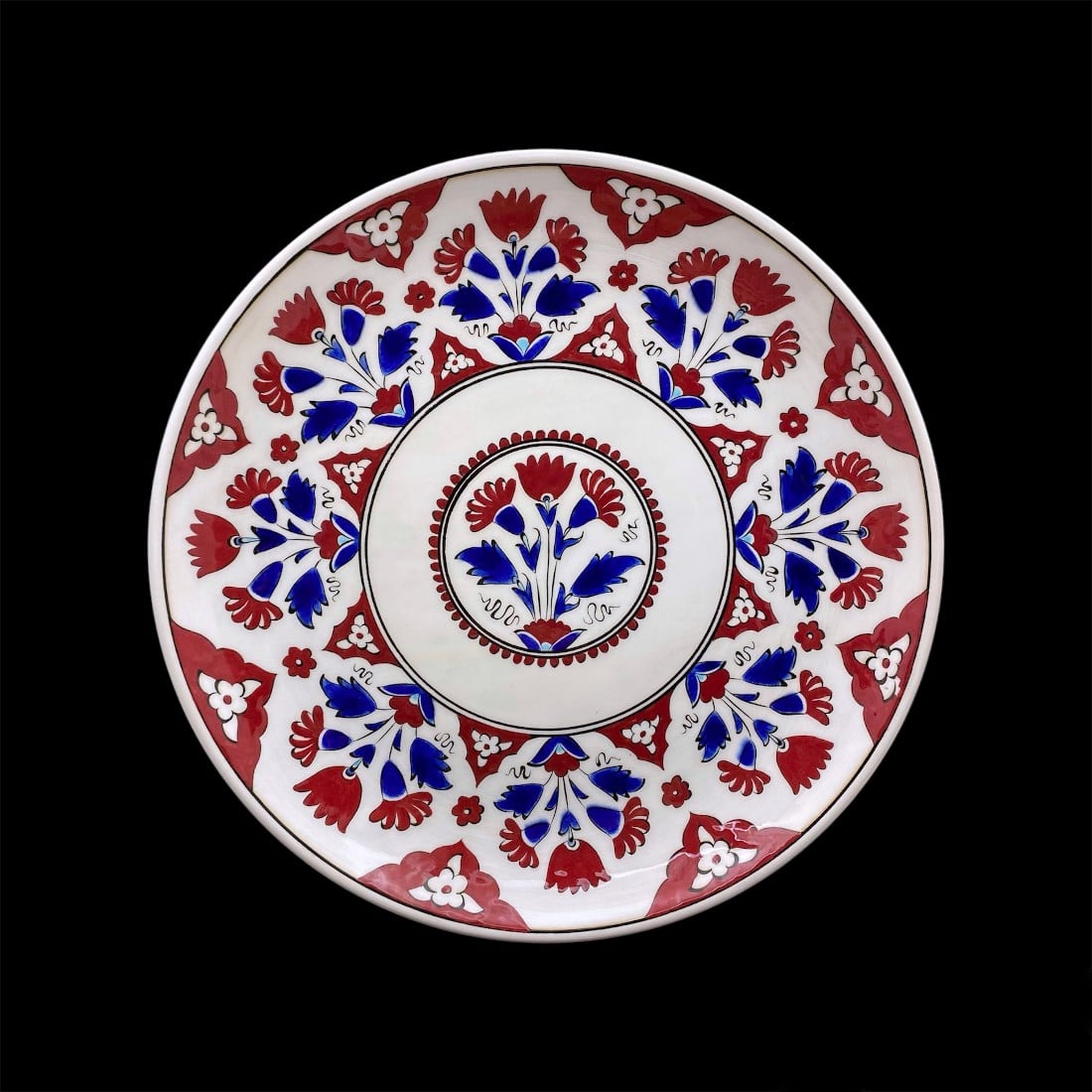 kırmızı-klasik-iznik-cini-tabak-3 Kırmızı Klasik İznik Çini Tabak