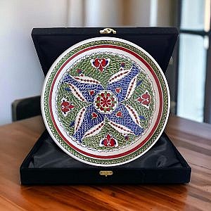 Balık Pulu Motifli Çini Tabak