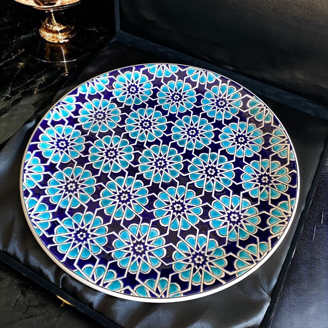 mavi-cicek-desenli-cini-tabak-hediyelik-1 Mavi Çiçek Desenli Çini Tabak Hediyelik