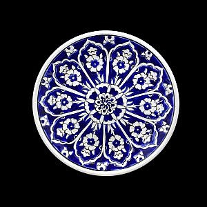 Baba Nakkaş Serisi Bleu Blanc Çini Tabak