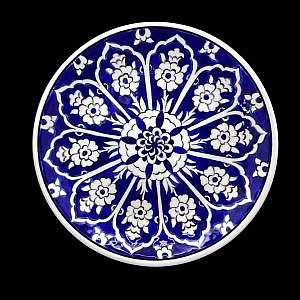 Baba Nakkaş Serisi Mavi Beyaz Çini Tabak