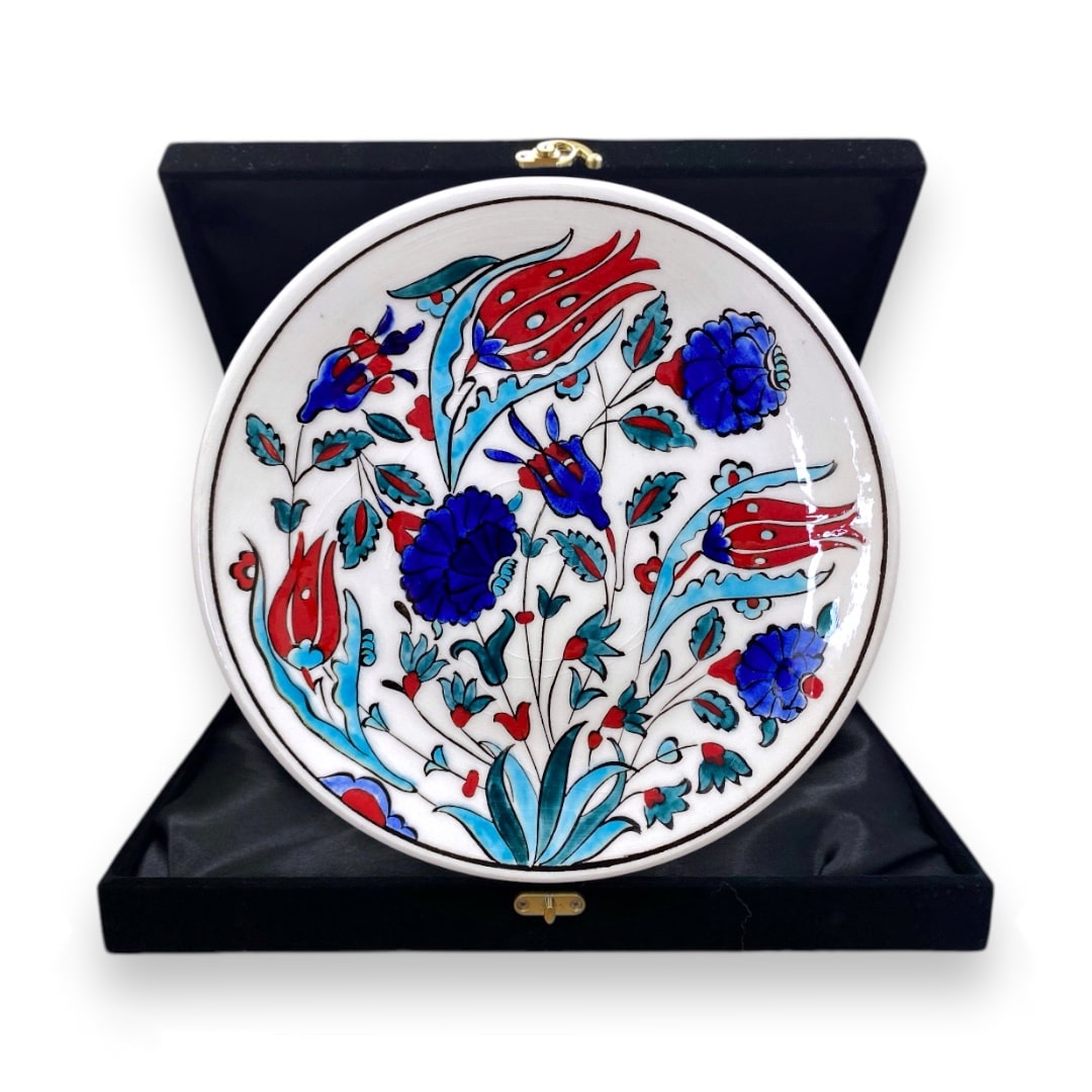 saray-cicekleri-iznik-cini-tabak-1 Saray Çiçekleri İznik Çini Tabak