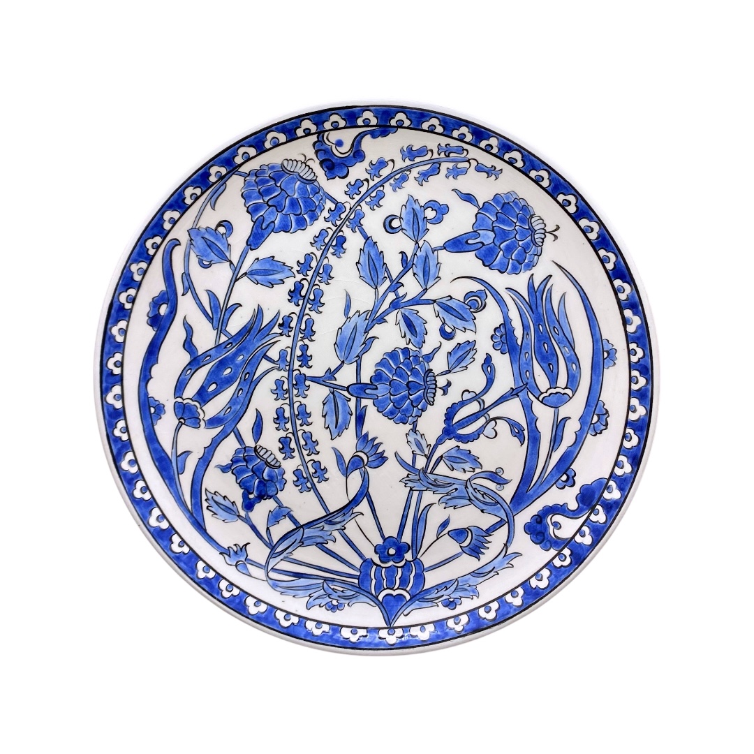 bahar-i-iznik-mavi-beyaz-cini-tabak-3 Bahâr-ı İznik Mavi Beyaz Çini Tabak