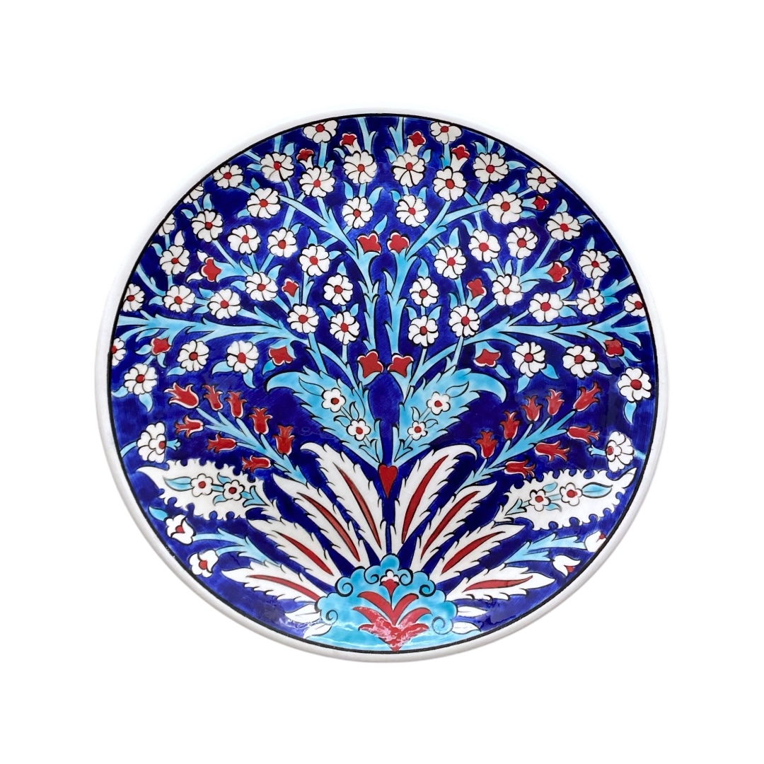 hayatın-cicekleri-motifli-iznik-cini-tabak-3 Hayatın Çiçekleri Motifli İznik Çini Tabak