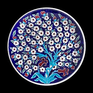 İznik Hayat Ağacı Motifli Çini Tabak