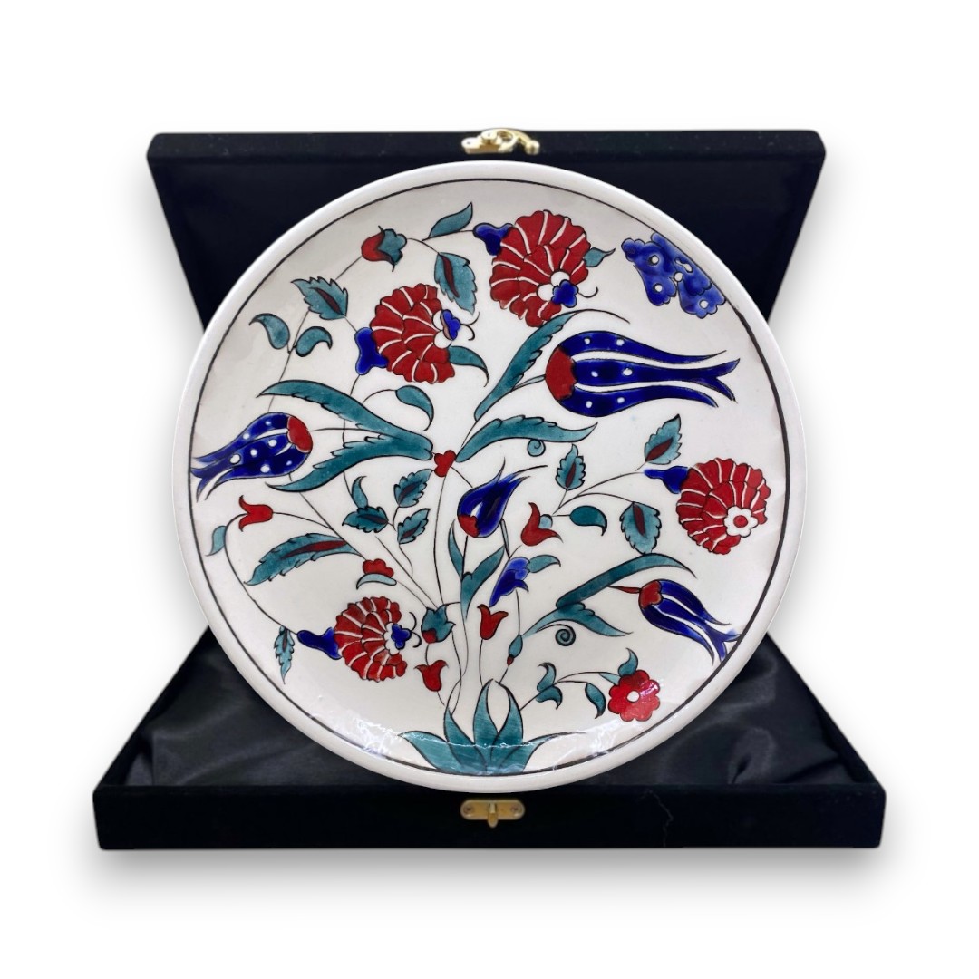 iznik-bahar-cicekleri-cini-tabak-1 İznik Bahar Çiçekleri Çini Tabak