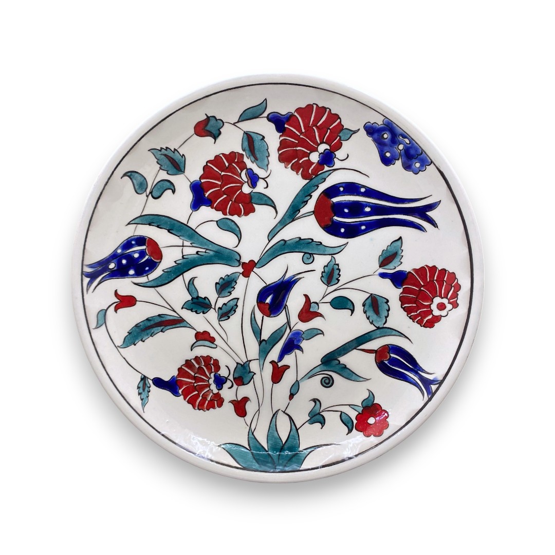 iznik-bahar-cicekleri-cini-tabak-3 İznik Bahar Çiçekleri Çini Tabak